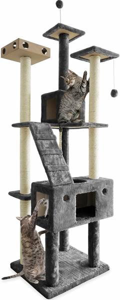 Furhaven Pet Cat Tree | Tiger Tough Cat Tree House Condo Perch Entertainment Playground Furniture for Cats