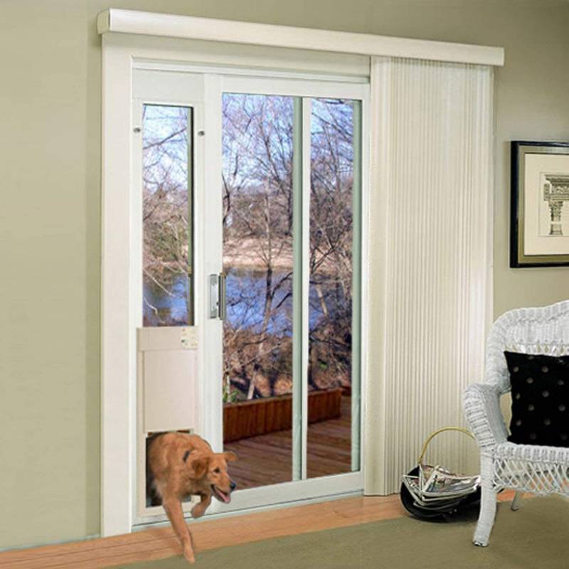 sliding glass dog door with sensor